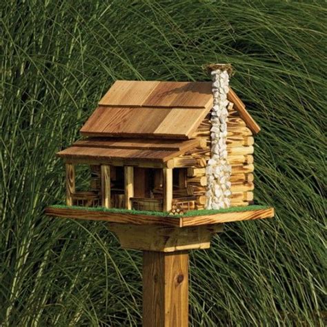 amish log cabin  rock chimney bird feeder decorative bird houses bird houses diy fairy