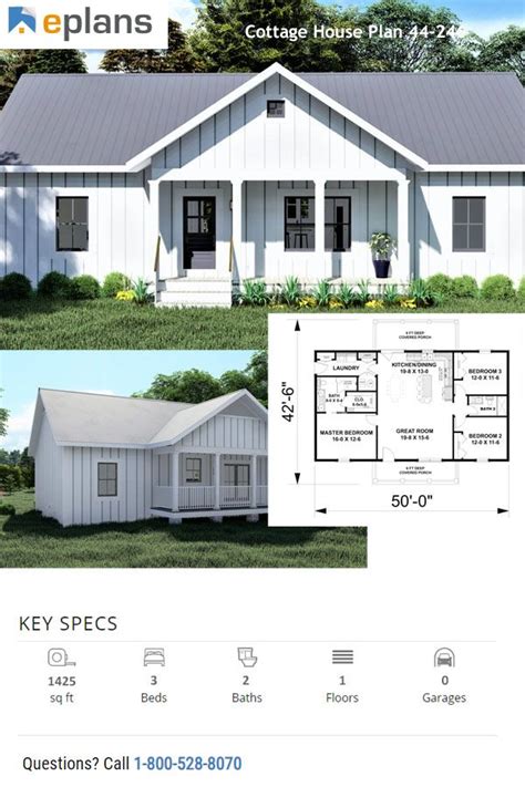 cottage style house plan  beds  baths  sqft plan     small cottage homes