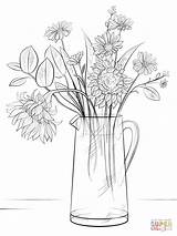 Bouquet Coloring Flowers Pages Drawing Printable Draw Tutorials sketch template