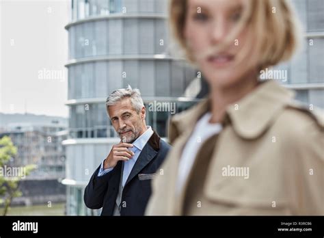 Germany Duesseldorf Portrait Of Mature Businessman Outdoors Stock