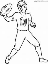 Coloring Pages Football Sherriallen Sports Quarterback sketch template