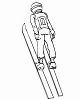 Coloring Skiing Ski Jumping Athlete Jumper Printactivities Clipart Popular Library sketch template