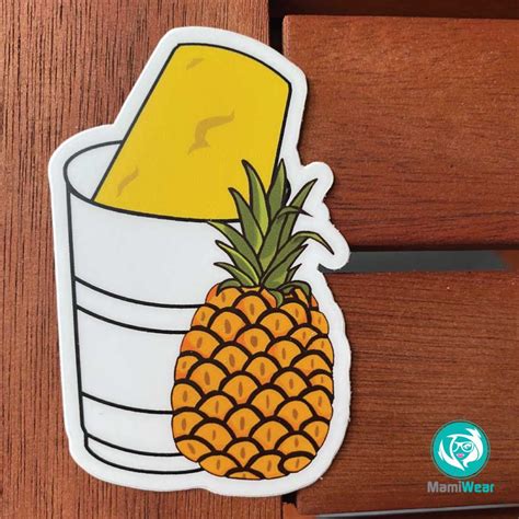 pineapple limber die cut sticker large  mamiwearcom