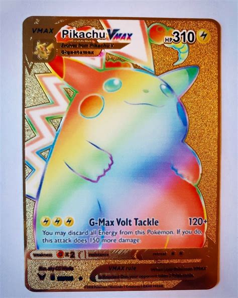 sammeln kunst pokemon fan  gold metal card pikachu vmax charizard