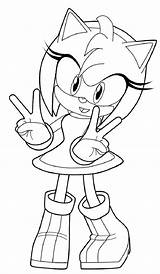 Sonic Coloring Amy Pages Hedgehog Rose Print sketch template