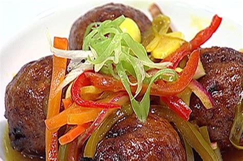 recipe chef tatung s escabeche na relyenong bangus balls abs cbn news