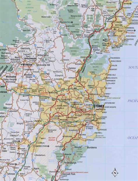 sydney road map suburbs map sydney