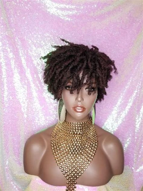 Wig Afrocentric Short Kinky Curly Coil Coily Twist Dread Lock Etsy