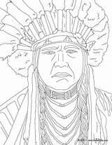 Powhatan Hellokids Colouring Jefe Línea sketch template
