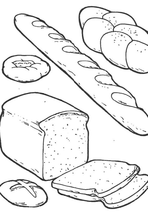 bread coloring pages loaf colouring printable clipart clip drawing kids