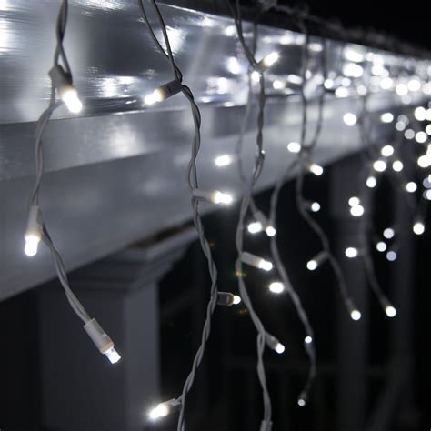 led christmas lights  mm cool white led icicle lights