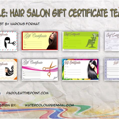 hair salon gift certificate templates  great ideas