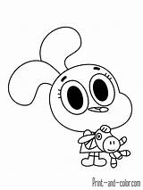 Coloring Gumball sketch template