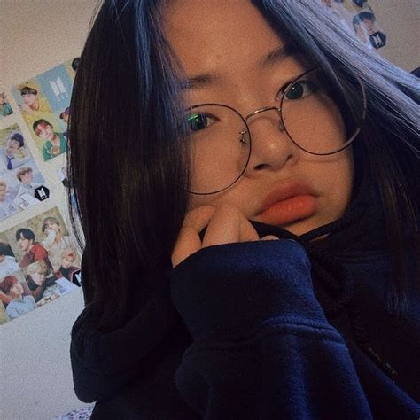 Cute Korean Ulzzang Girl Glasses Round Hoodie Dengan
