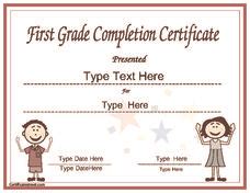 certificate   grade completion printables  st grade