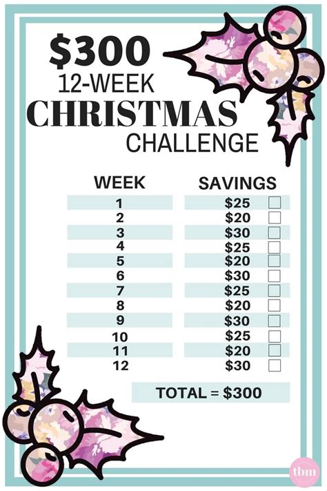 mini savings challenge  printable