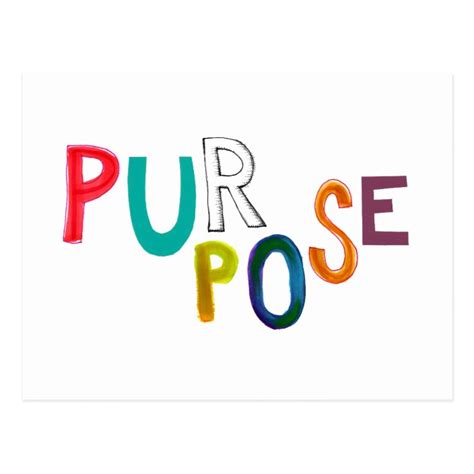 purpose meaning  identity fun colorful word art postcard zazzlecom