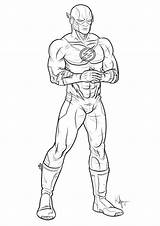 Coloring Flash Pages Popular Superhero sketch template