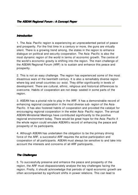 asean regional forum  concept paper introduction