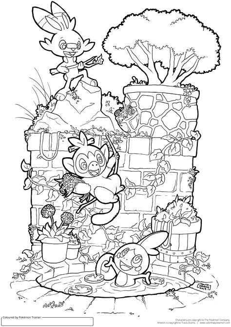 galar starter pokemon colouring page rpokemon