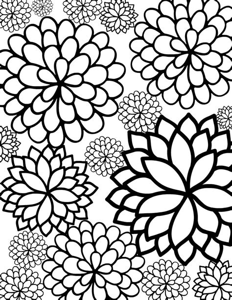 printable bursting blossoms flower coloring page