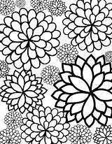 Coloring Flower Printable Bursting Blossoms sketch template