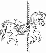 Horse Coloring Pages Carousel sketch template