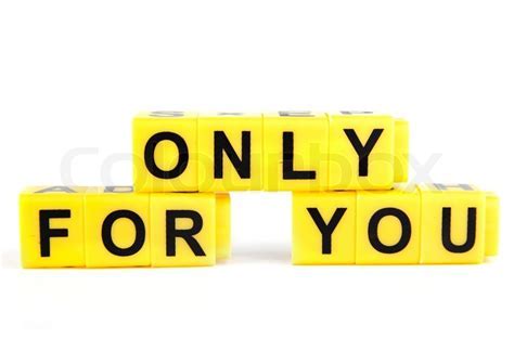 An image of yellow blocks with words ''only for you'' on  