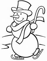 Snowman Skating Snowmen Abominable Colroing Clipartmag sketch template