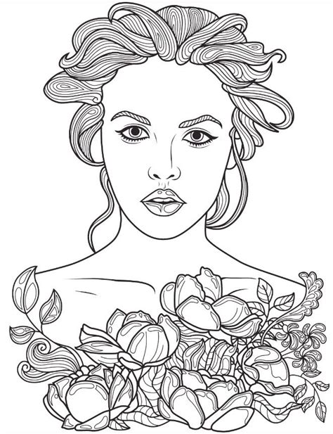 pin  beautiful women coloring pages  adults