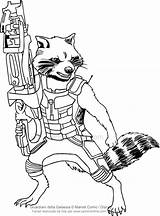 Rocket Drawing Raccoon Galaxy Guardians Coloring Pages Printable Drawings Kids sketch template