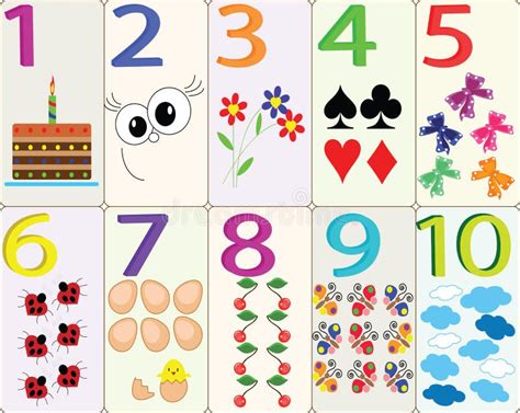 cards  numbers stock vector illustration  childish