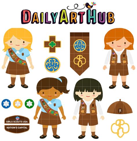 brownie girl scouts clip art set daily art hub graphics alphabets