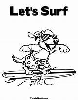 Coloring Pages Luau Party Surfing Beach Printable Kids Dog Surfer Sheets Sheet Getdrawings Handouts Hot Popular Painting Colouring Comments sketch template