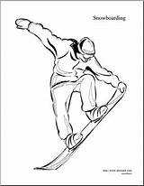 Snowboard Coloring Drawing Snowboarding Getdrawings sketch template