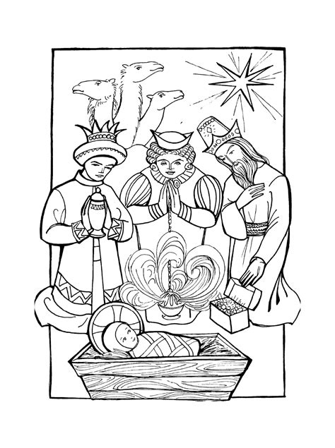 image   kings  print  color magi kids coloring pages