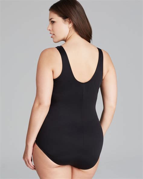 Lyst Miraclesuit Womens Oceanus Solid One Piece Swimsuit In Black