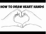 Hands Heart Drawing Easy Hand Making Two Sketch Draw Drawings Step Reaching Beginners Water Cute Paintingvalley Sketches Choose Board sketch template