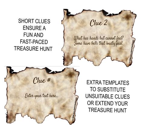 traditional riddle treasure hunt clues printable hidden etsy