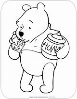 Pooh Winnie Honey Coloring Pages Disneyclips His sketch template