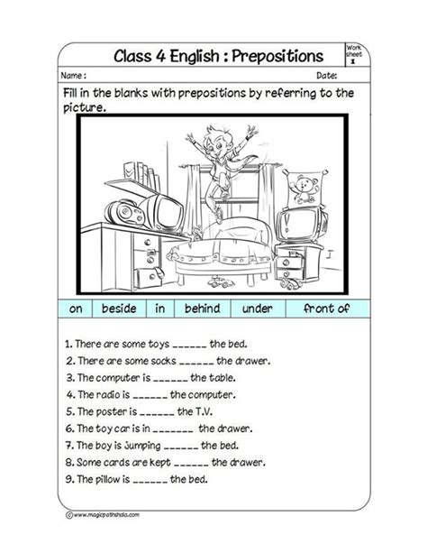 prepositions fill   blanks