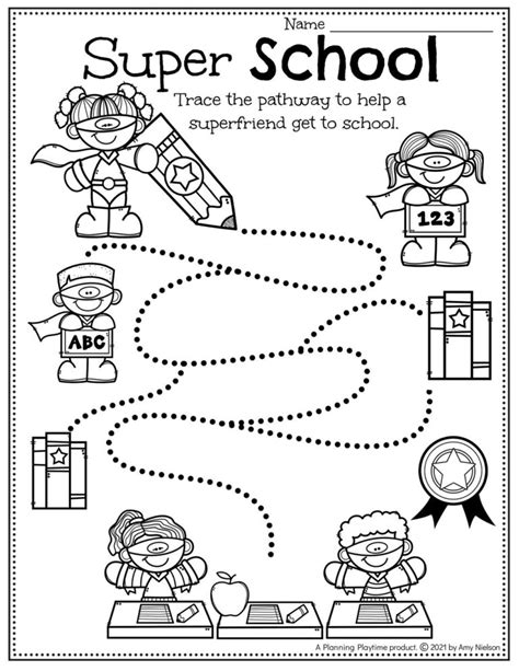 superhero worksheets preschool planning playtime