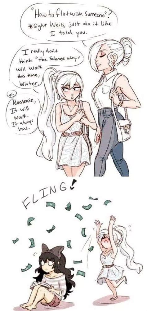 hahaha weiss winter and blake i don t ship them but this is amazing rwby fanart rwby