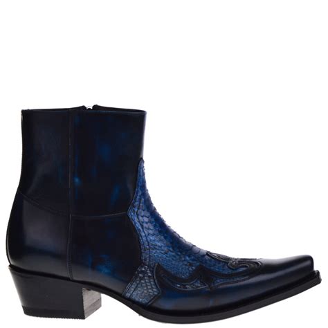 sendra heren western laarzen  blauw  kopen