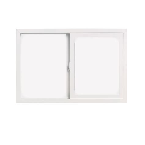 thermastar  pella left operable vinyl  construction egress white exterior sliding window