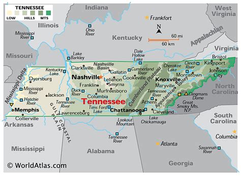 tennessee maps facts world atlas