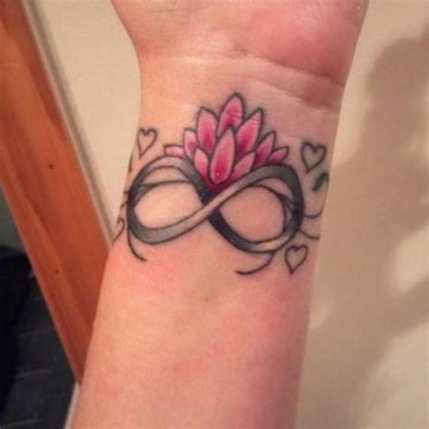 Infinity Wrist Tattoo With Lotus Flower Infinity Tattoo