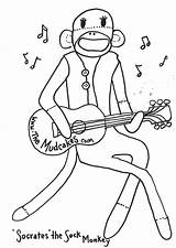 Sock Monkey Coloring Pages Printable Getcolorings Monke Library Clipart Popular Line sketch template