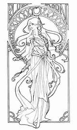 Mucha Alphonse Jugendstil Visit Elvish Malerei Vorlagen Incisione Fc02 Malen Escritura Erwachsene Für Designlooter Muc sketch template