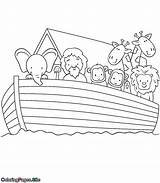 Ark Coloring Noah Noahs sketch template
